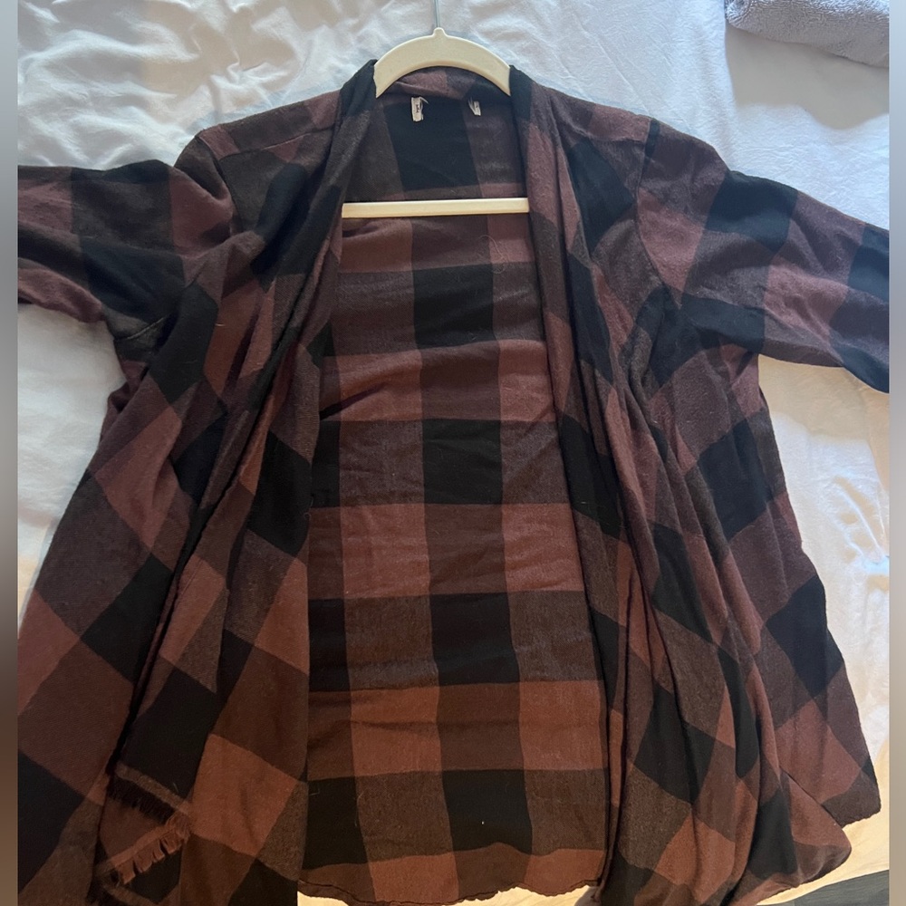 Women’s brown flannel cardigan
